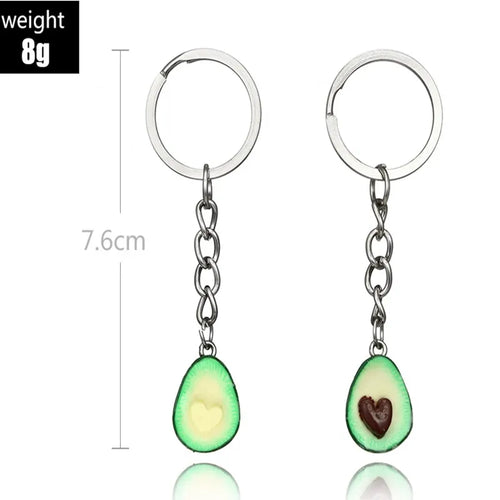 Avocado Heart-shaped Keychain Fashion Jewelry Keyrings