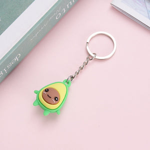 Charming Cartoon Avocado Key-ring Pendant Children Backpack Bag Key