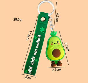 Blushing or Winking Cute Avocado Key Chains