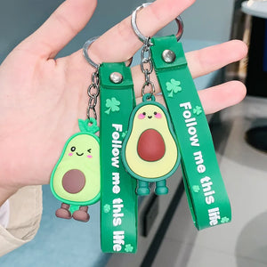 Blushing or Winking Cute Avocado Key Chains