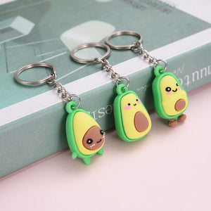 Charming Cartoon Avocado Key-ring Pendant Children Backpack Bag Key