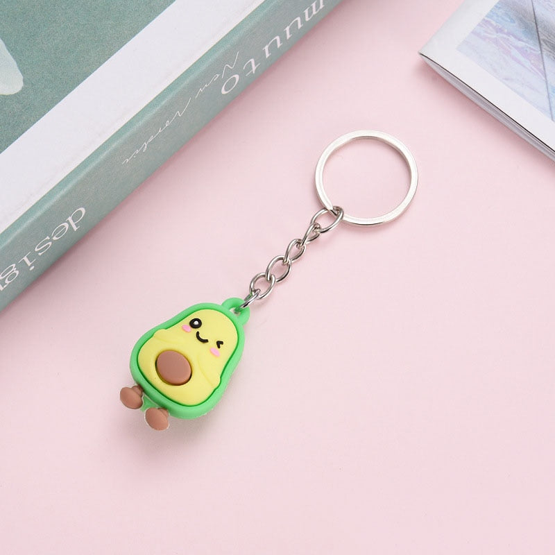 Charming Cartoon Avocado Key-ring Pendant Children Backpack Bag Key