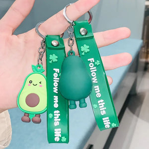 Blushing or Winking Cute Avocado Key Chains