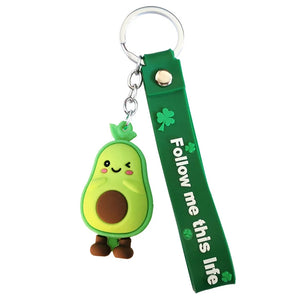 Blushing or Winking Cute Avocado Key Chains